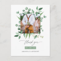 Bosque de eucaliptos de boda agradecimiento