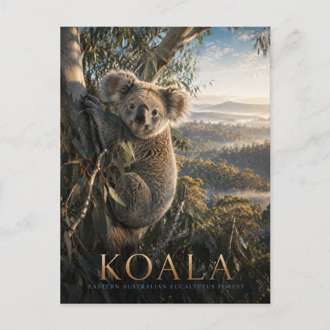 Postal Bosque de eucaliptos de koalas ANIMALES (Anverso)