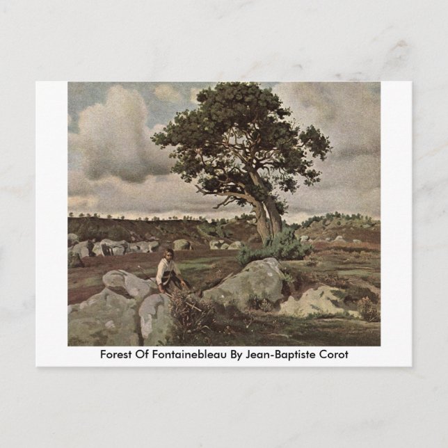 Postal Bosque De Fontainebleau Por Jean-Baptiste Corot (Anverso)