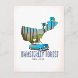 Postal Bosque de Hamsterley Durham Inglaterra mapa