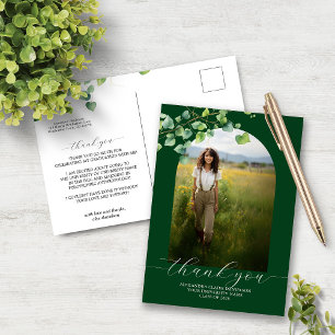 Postal Bosque de Hiedra Boho Arco Verde Graduación Agrade