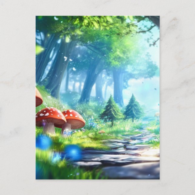 Postal Bosque de hongos (Anverso)