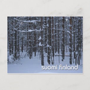 Postal Bosque de invierno de Suomi Finlandia