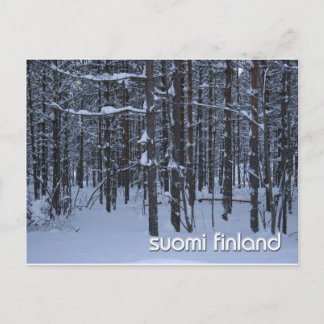 Postal Bosque de invierno de Suomi Finlandia
