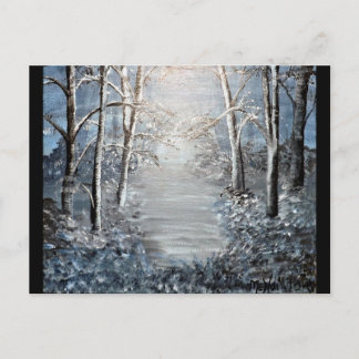 Postal Bosque de invierno en Dusk