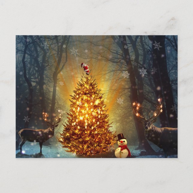 Postal Bosque de navidades. (Anverso)