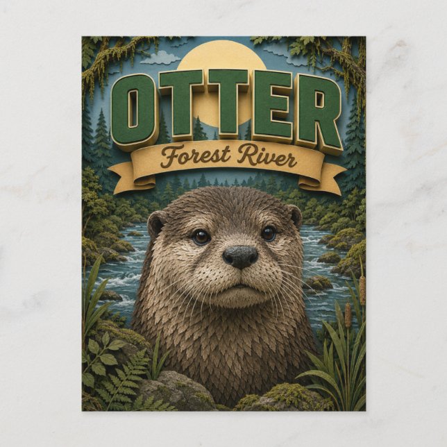 Postal Bosque de Nutria Río Popcut (Anverso)