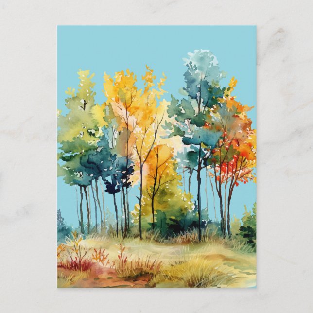 Postal Bosque de otoño (Anverso)
