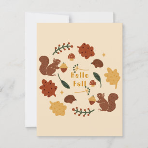 Postal Bosque de otoño personalizado
