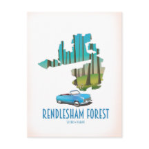 Bosque de Rendlesham Suffolk Mapa antiguo