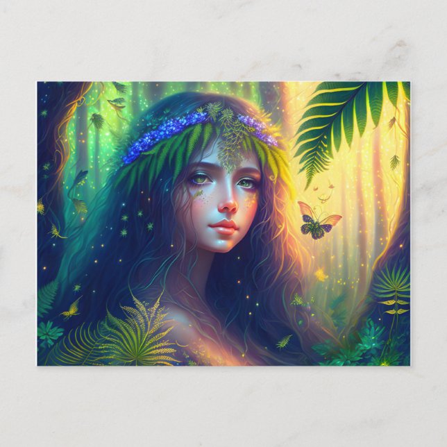 Postal Bosque encantado Nymph Arte Digital (Anverso)