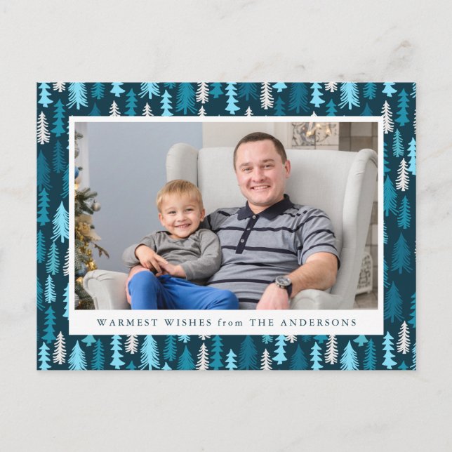 Postal Bosque festivo | Foto de vacaciones (Anverso)