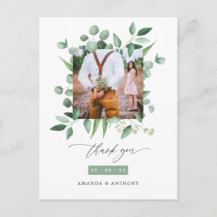 Postal Bosque forestal Eucalipto Boda Agradecimiento