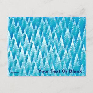 Postal Bosque fractal azul