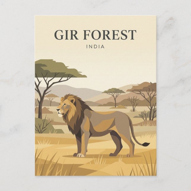Postal Bosque Gir India (Anverso)