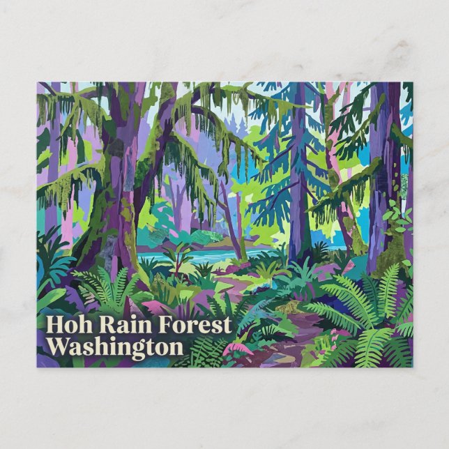 Postal Bosque Lluvioso Hoh Washington EE. UU. (Anverso)