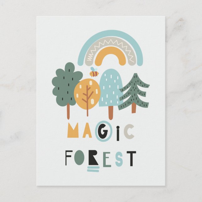Postal Bosque mágico del arcoiris (Anverso)