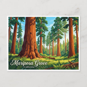 Postal Bosque Mariposa Wawona California