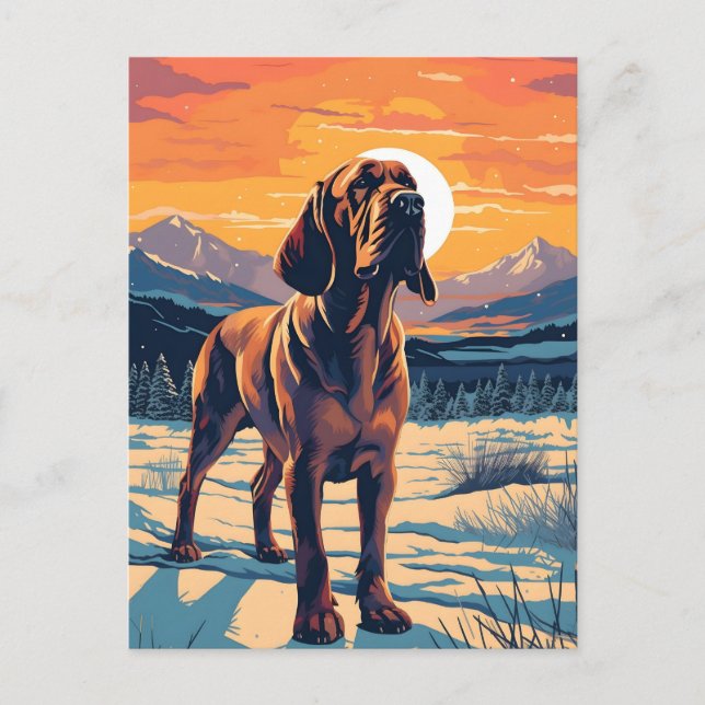 Postal Bosque montañoso de invierno sembrado de sangre al (Anverso)