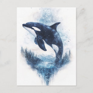 Postal Bosque Montañoso de la Ballena Orca Estrellada