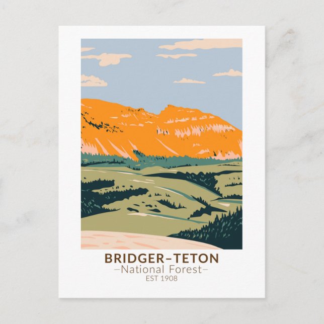 Postal Bosque Nacional Bridger Teton Sheep Mountain (Anverso)
