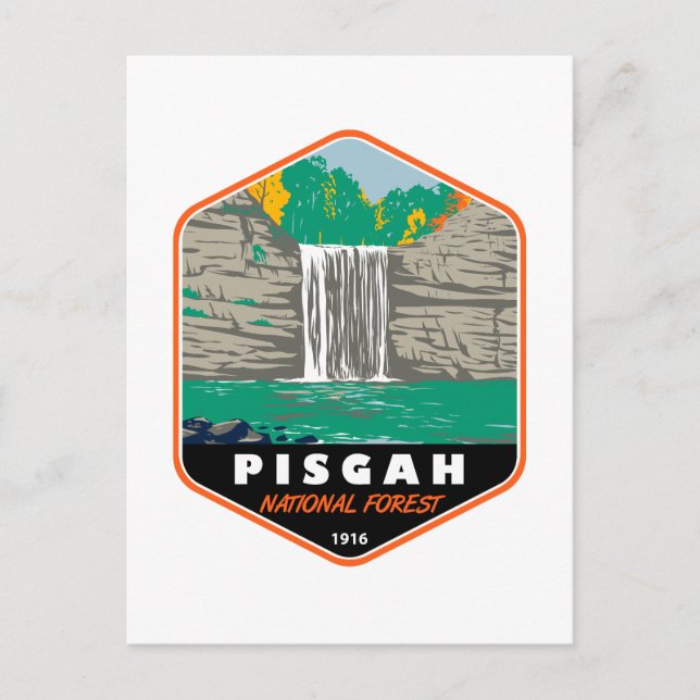 Postal Bosque nacional de Pisgah Emblem de Carolina del N (Anverso)