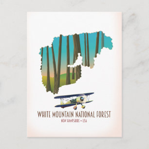 Postal bosque nacional montañas blancas mapa EE. UU.