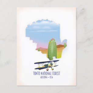 Postal Bosque nacional Tonto Arizona EE. UU. mapa