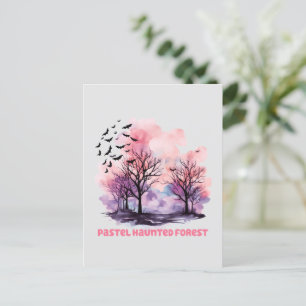 Postal Bosque Pastel Haunted - Púrpura Pastel Cuerdo