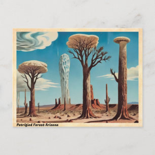 Postal Bosque Petrificado Arizona Viajes Antiguos