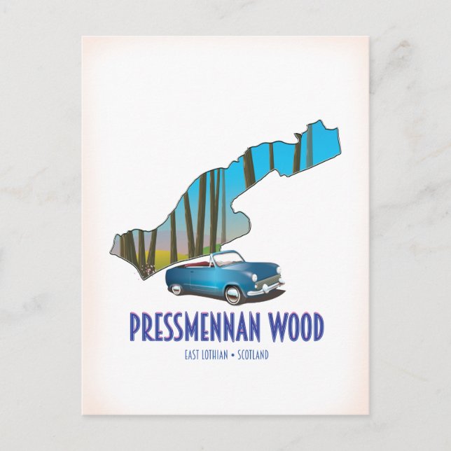 Postal Bosque Pressmennan Escocia (Anverso)