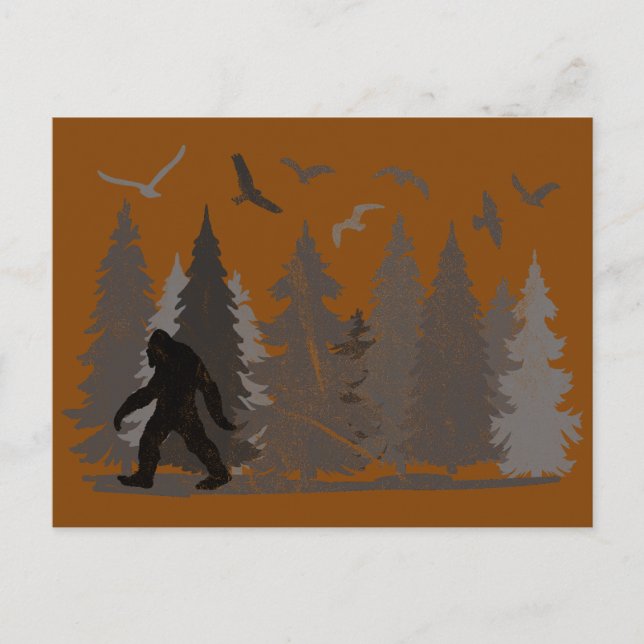 Postal Bosque Sasquatch de Bigfoot (Anverso)