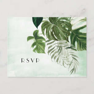 Postal Bosque tropical de monstera silvestre Boda RSVP