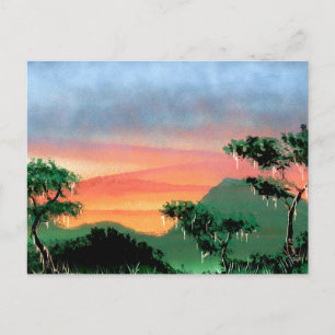 Postal Bosque tropical radiante