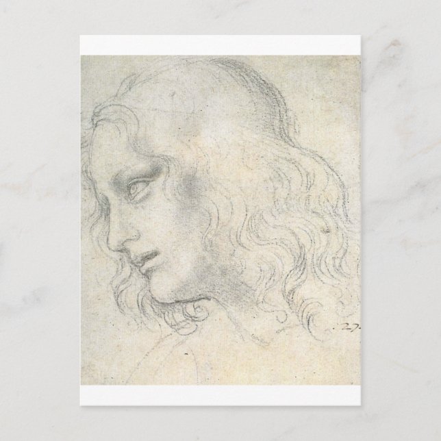 Postal bosqueje para la última cena de Leonardo da Vinci. (Anverso)
