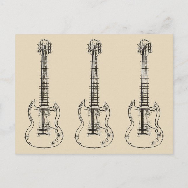 Postal Bosquejo de la guitarra (Anverso)