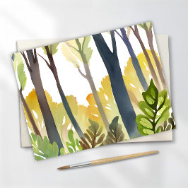 Postal Bosques de Acuarela | Pintura de Bosque de Natural