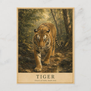 Postal Bosques de tigres de la India VINTAGE