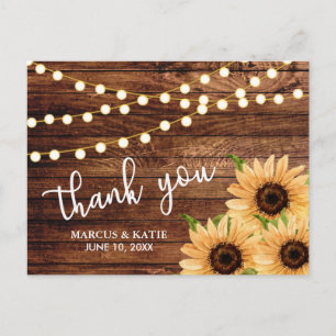 Postal Bosques rusos y Bodas girasoles Gracias
