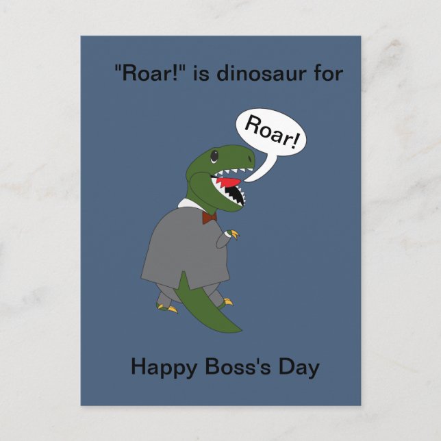 Postal Boss Funny Dinosaur Happy Boss Day Personaliza (Anverso)