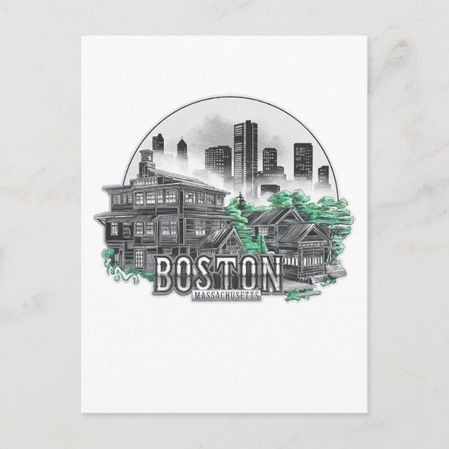 Postal Boston City Massachusetts Estados Unidos (Anverso)