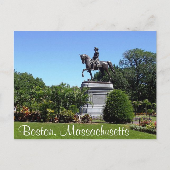 Postal Boston Gardens, Boston Massachusetts Post Card Car (Anverso)