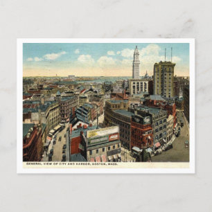 Postal Boston, General View Vintage 1918