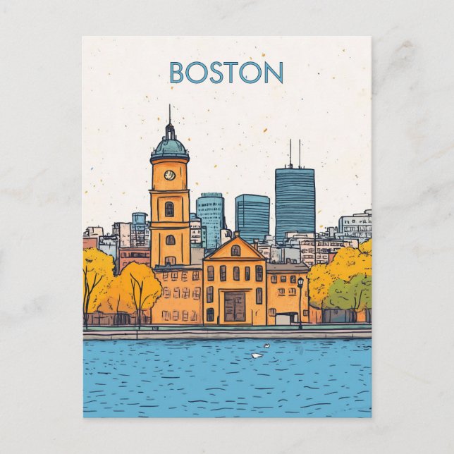 Postal Boston MAMÁES USA Travel (Anverso)