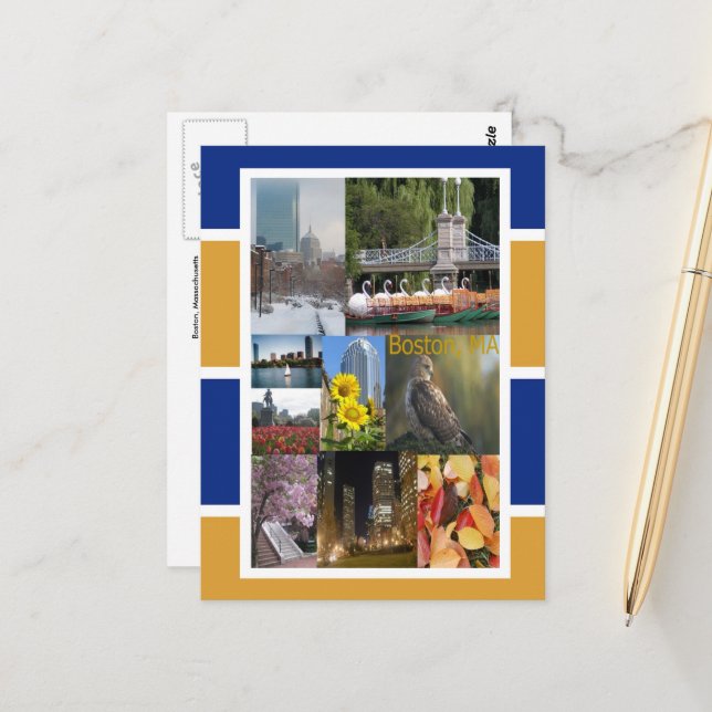 Postal Boston, Massachusetts (Anverso/Reverso In Situ)