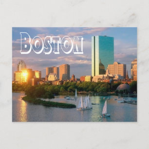 Postal Boston, Massachusetts - Boston Harbour Post Card