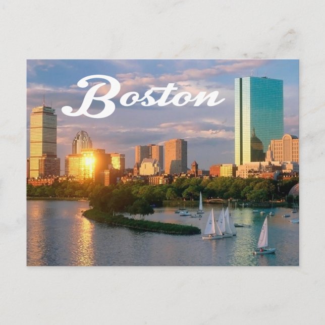 Postal Boston, Massachusetts - Boston Harbour Post Card (Anverso)