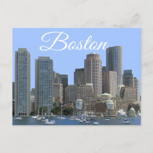 Postal Boston, Massachusetts - Boston Harbour Post Card