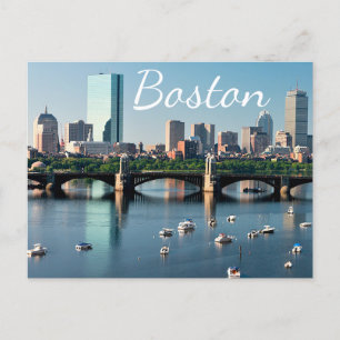 Postal Boston, Massachusetts - Boston Harbour Post Card