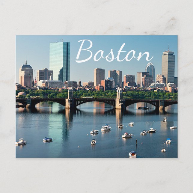Postal Boston, Massachusetts - Boston Harbour Post Card (Anverso)